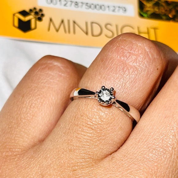 REAL DIAMOND SOLITAIRE BRIDAL ENGAGEMENT RING 1/20 - Picture 5 of 7